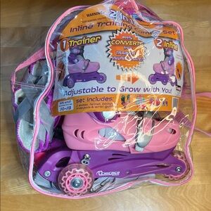 chic Pink & Purple Convertible Kids Inline Trainer Skates